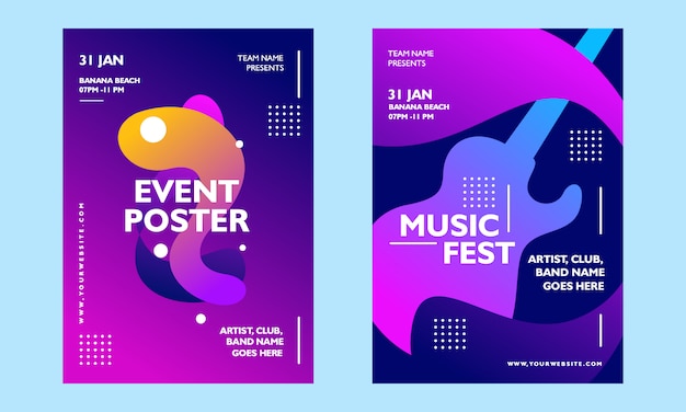 Modern gradient music flyer template