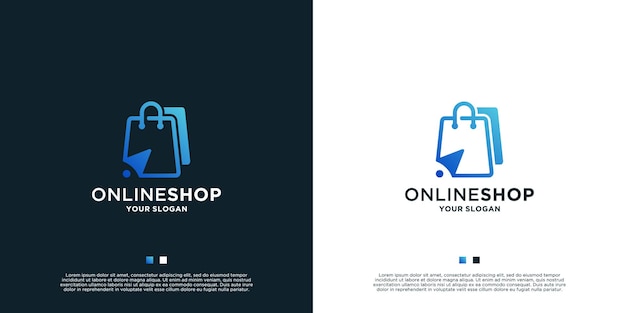 Modern gradient online shop logo design inspiration