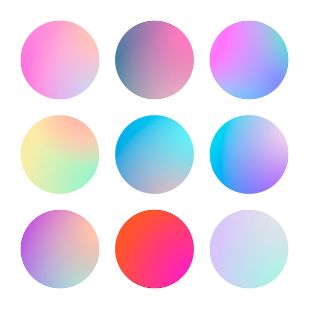 Modern gradient set with round abstract backgrounds. Colorful fluid cover