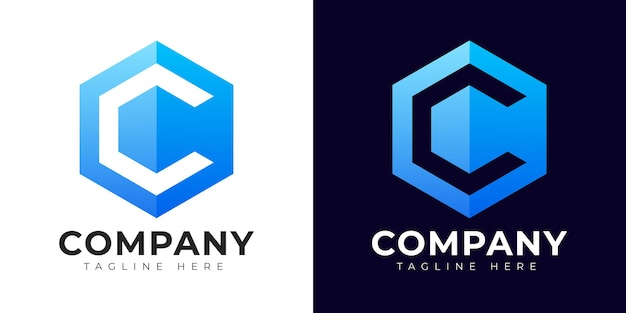 Modern gradient style letter c logo template