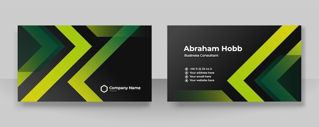 Modern green and black business card design template