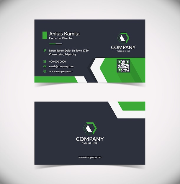 Modern Green Geometric Business Card Template