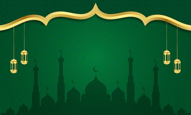 modern green islamic background with pattern ornament design