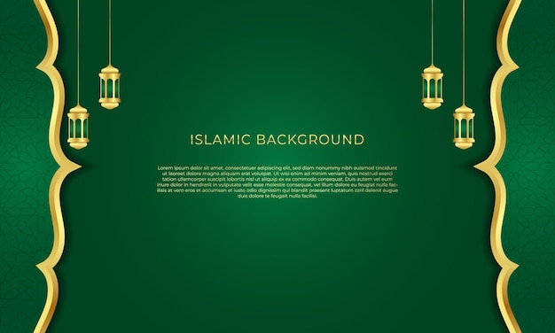 modern green luxury islamic background with ornament design concept