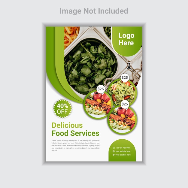 Modern Green Restaurant Food Flyer Template