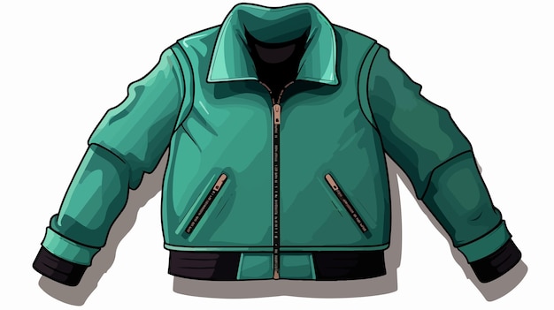 Modern Green Tosca Jacket Cartoon Illustration