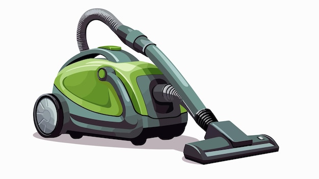 Vector modern green vacuum cleaner vector illustration cartoon