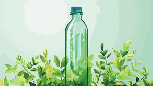 Vector modern green water bottle design on white background vector illustration