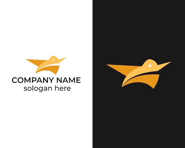 Modern H with bird icon modern business logo design template vector