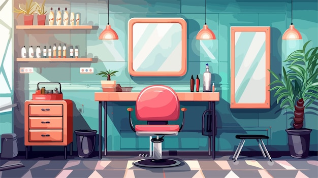 Vector modern hair salon design on white background vector illustration