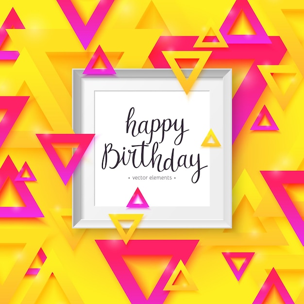 Modern hand drawn lettering Happy Birthday Handwritten inscriptions for layout and template