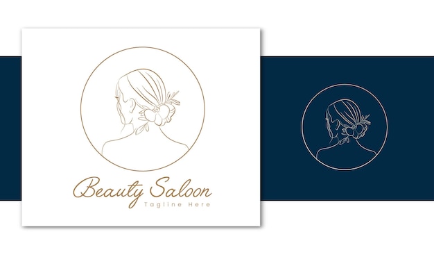 modern handdrawn flat line art feminine illustration logo for beauty skincare spa cosmetics busines