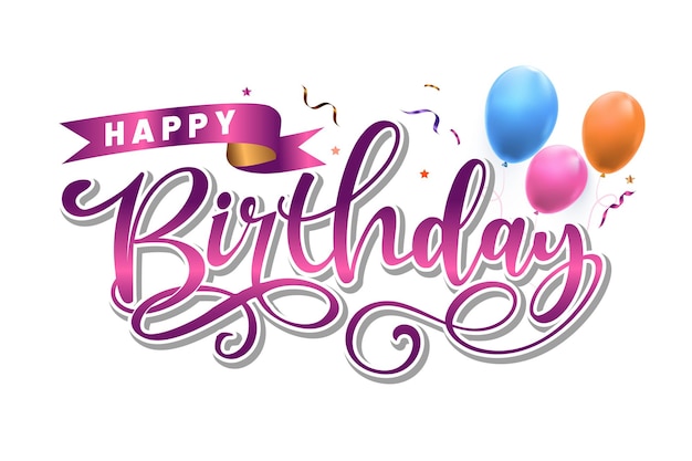 Modern happy birth day lettering