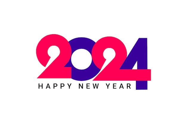 modern happy new year 2024 greeting background design vector