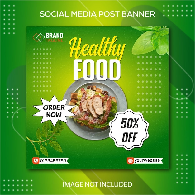 Modern healthy food social media post design