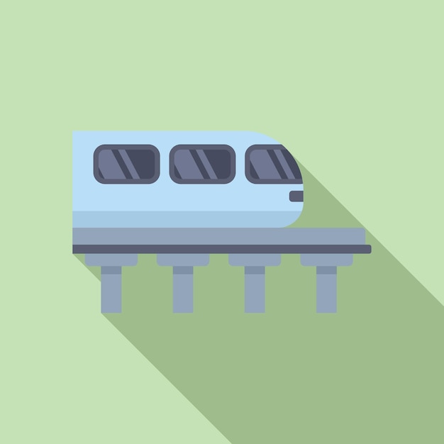 Vector modern high speed monorail train moving on railway