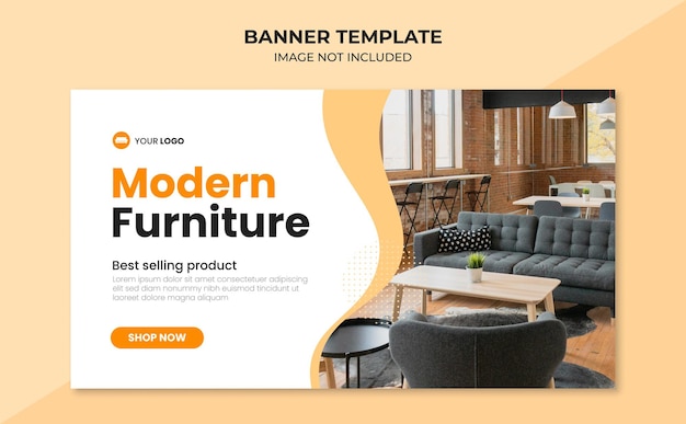 Modern home furniture banner template