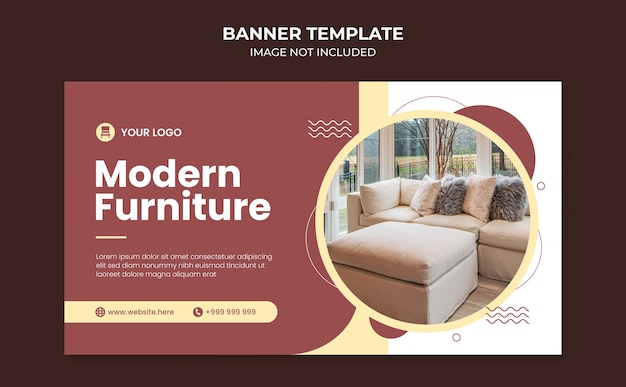 Modern home furniture banner template