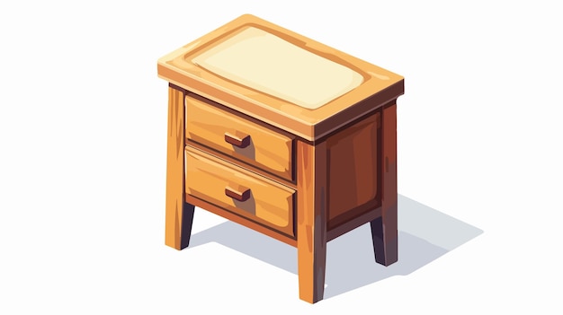 Modern Home Furniture Isometric Icon with Stylish Wooden Design