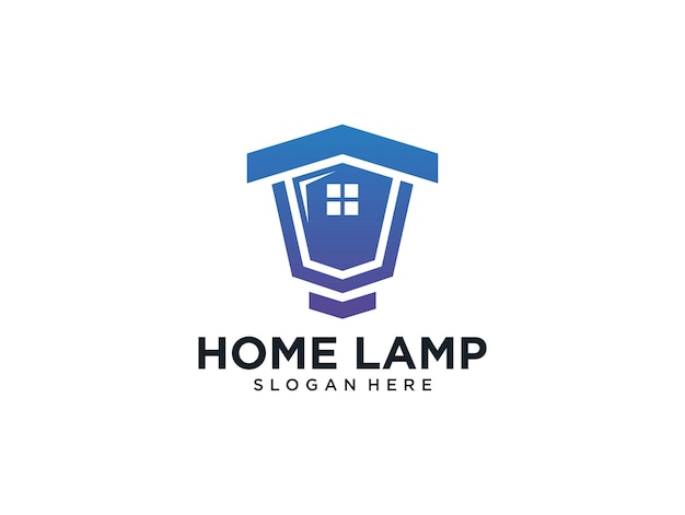 Modern home lamp real estate logo design