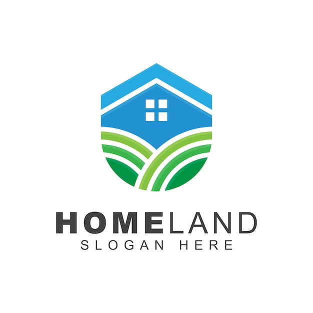 Modern Home land agriculture logo, farm house logo design  template