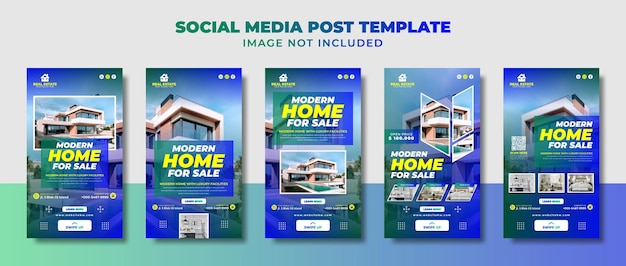 Modern Home And Real Estate Social Media Instagram Story, Flyer And Banner Template For Promotion