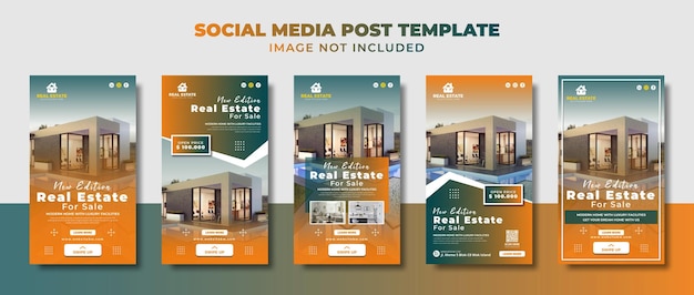 Modern Home And Real Estate Social Media Instagram Story, Flyer And Banner Template For Promotion