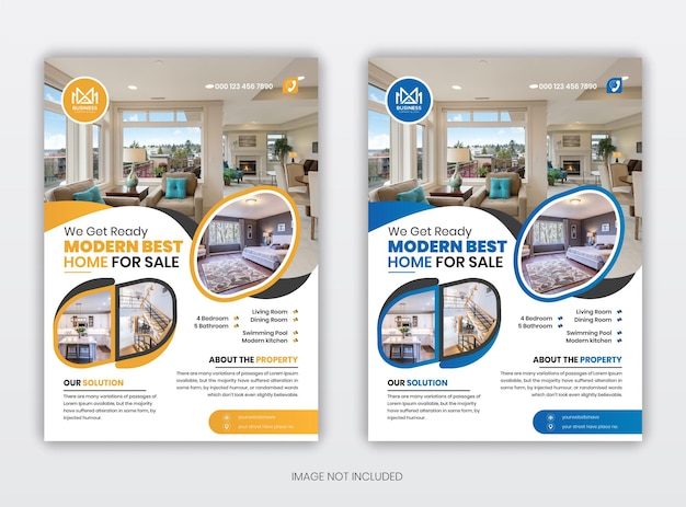 Modern home realestate business flyer design template