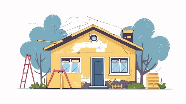 Vector modern home renovation concept flat vector illustration