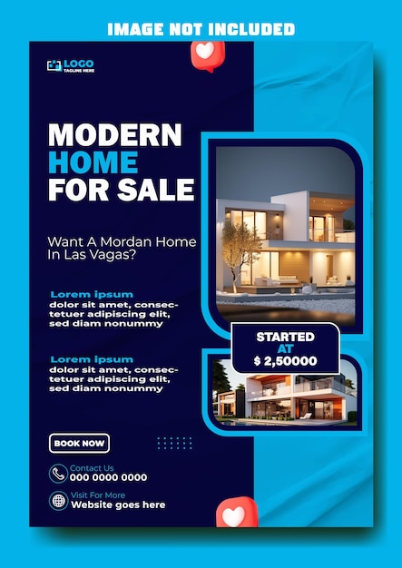 Vector modern home sale ads promotional social media post template design