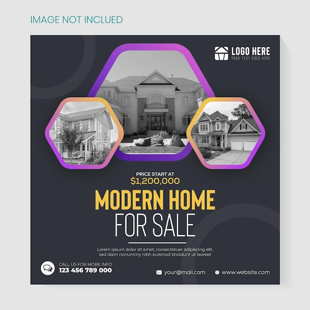 Modern Home For Sale Banner and House rent Banner Design Vector Template