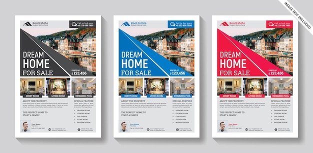 Modern Home For Sale Real Estate Flyer Template Premium Vector