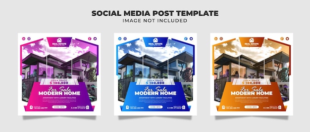 Modern Home For Sale Social Media Instagram Feed Template For Promotion