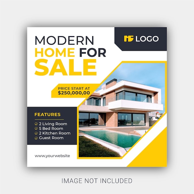 Modern home sale social media and instagram post template