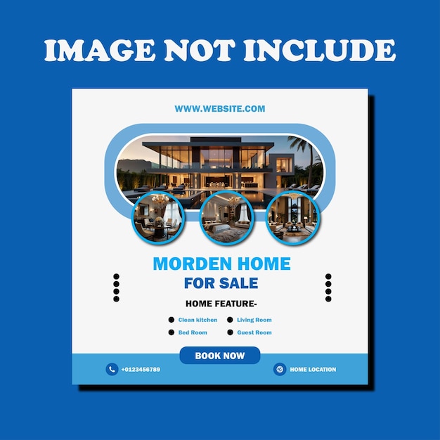 Vector modern home sale social media post banner real estate home sale social media post