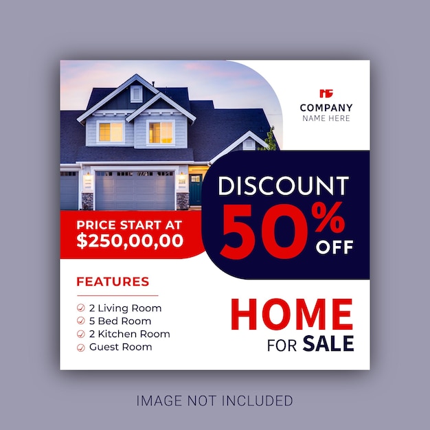 Modern home sale social media post template