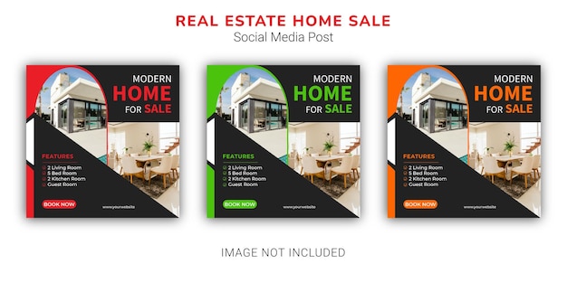 Modern home for sale social media post template