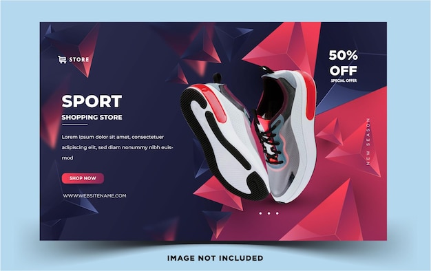 Modern Horizontal Social Media Banner Sport Shopping Store