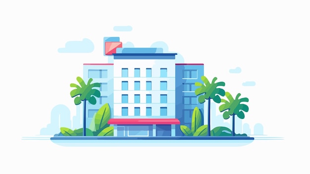 Vector modern hotel icon in flat style on white background