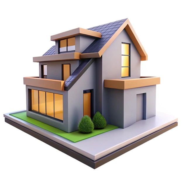 Modern House 3D Illustration