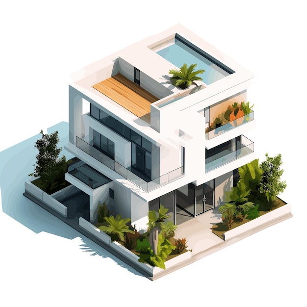 Modern house concept Vector illustration