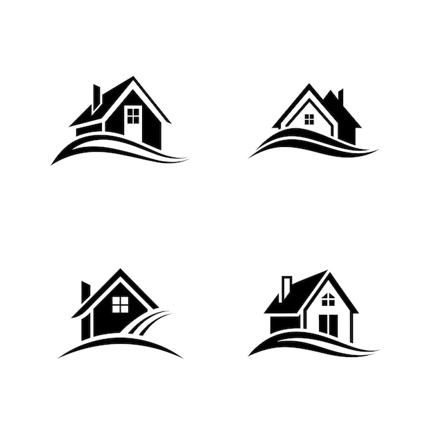 Modern House Construction Silhouettes Logo Vector Illustration Professional and Stylish Design