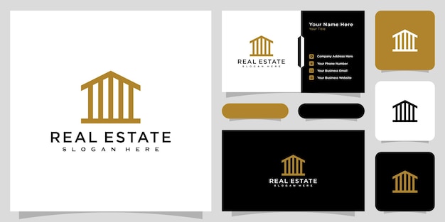 Modern house or home logo vector design concept line style