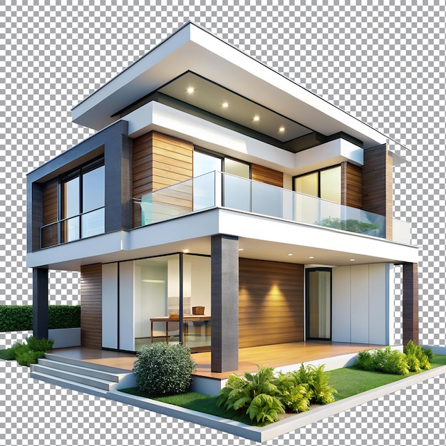 Modern house isolated on transparent background