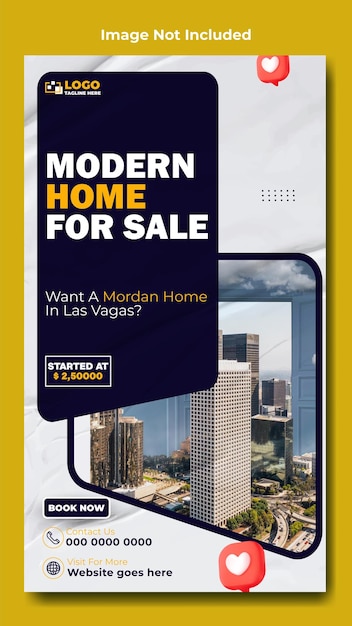 Modern house sale story template design