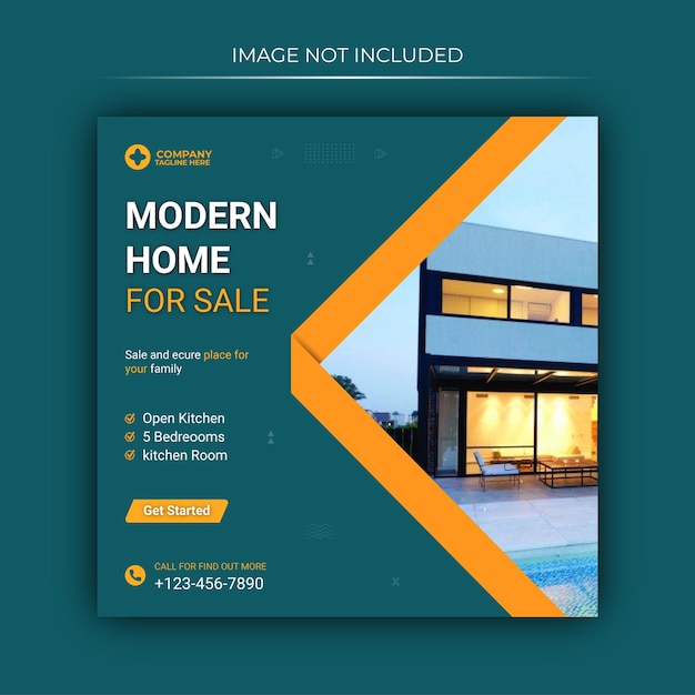 Modern house Social Post Design Template