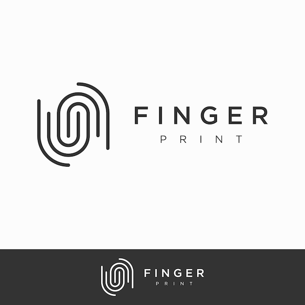 Modern human fingerprint vector logotype Fingerprint for identity business card technology digital