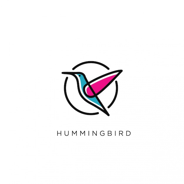 Modern Humming bird Logo Template