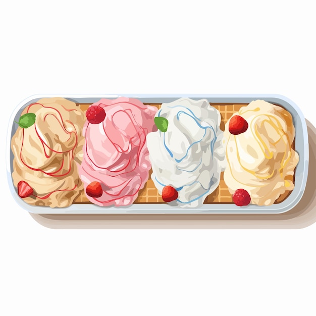 Vector modern ice cream line vector illustration on white background