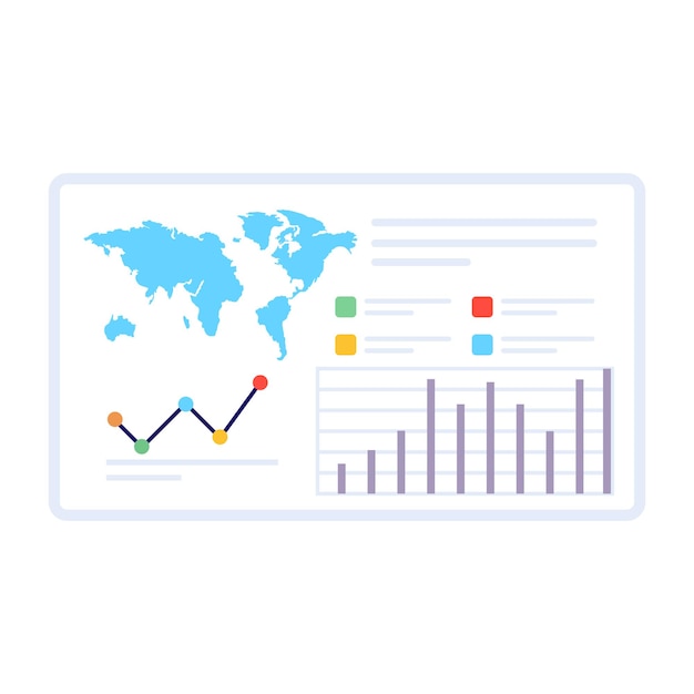 Modern icon of data analysis in flat style 